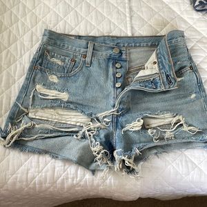 Levi’s 501 denim button up shorts